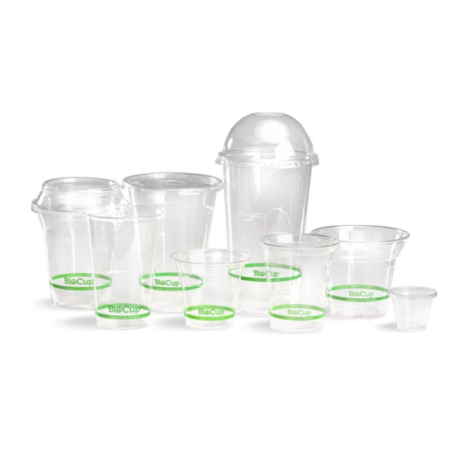 BIOZOYG Organic disposable cups smoothie cups I slush cups made from biodegradable plastic I dessert cups cocktail cups water cups drinking cups transparent 50 pieces 200 ml 8 oz 